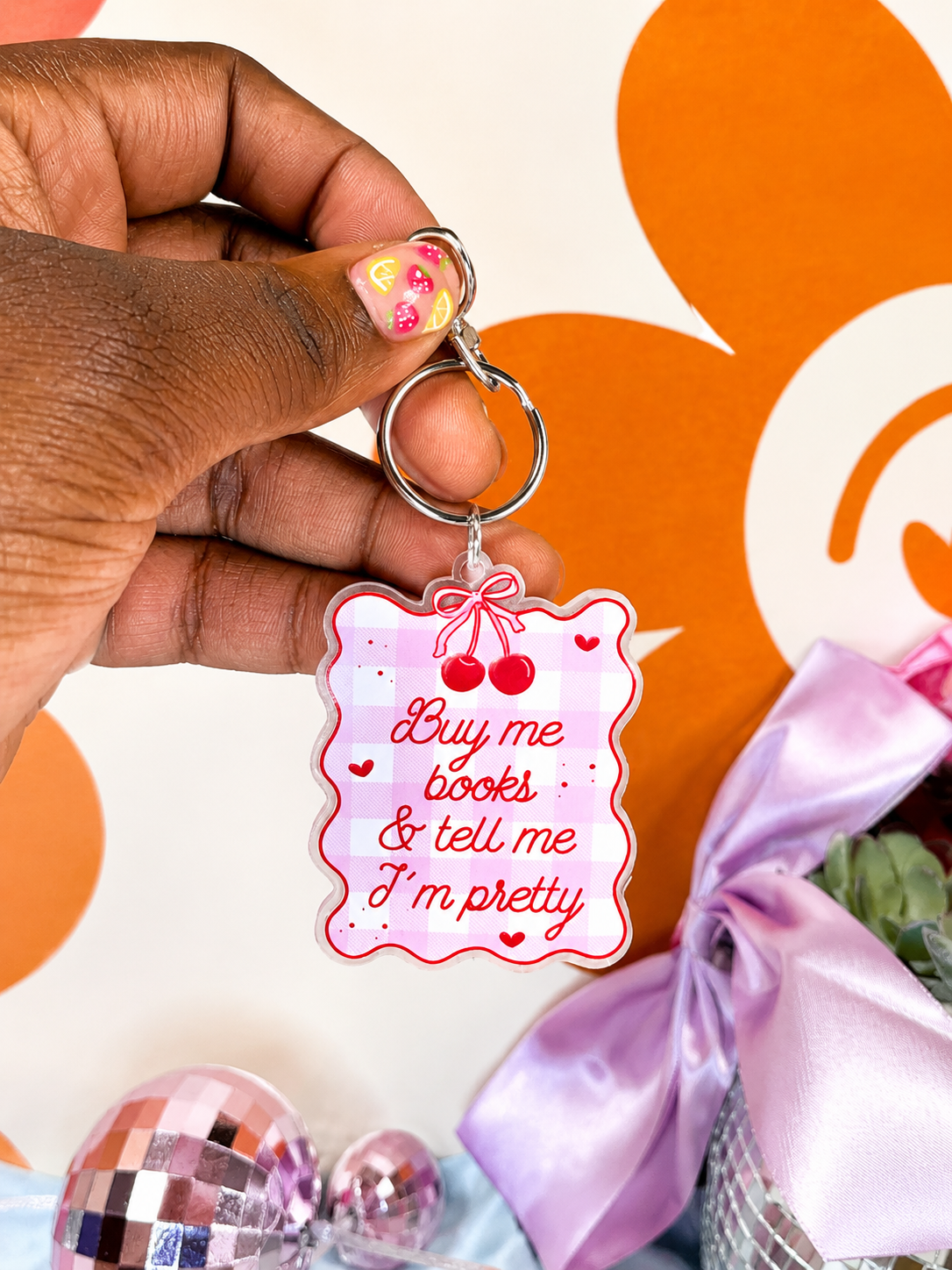 Buy Me Books keychain