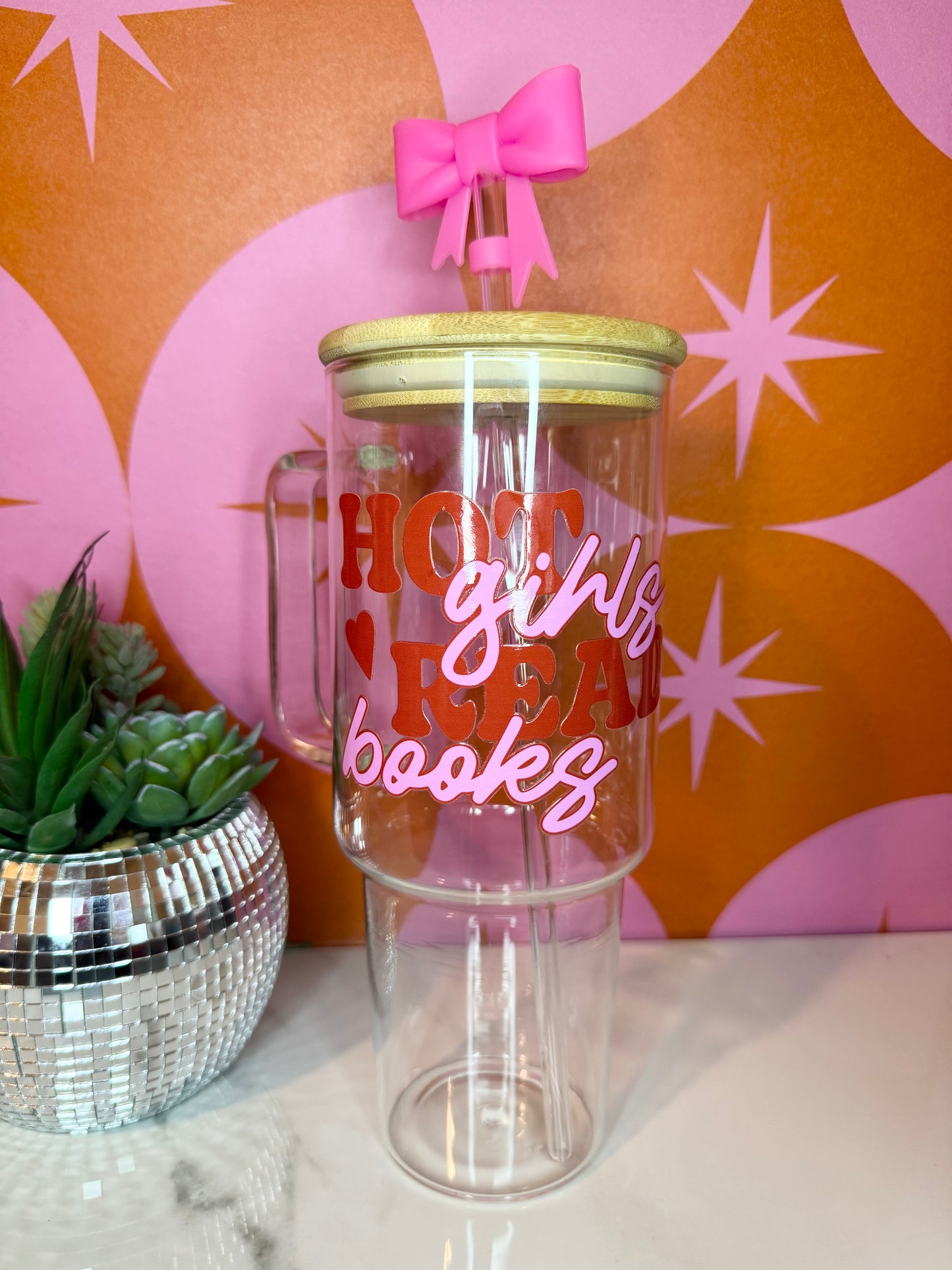 Hot Girls Read Books 40 O.Z Glass Tumbler