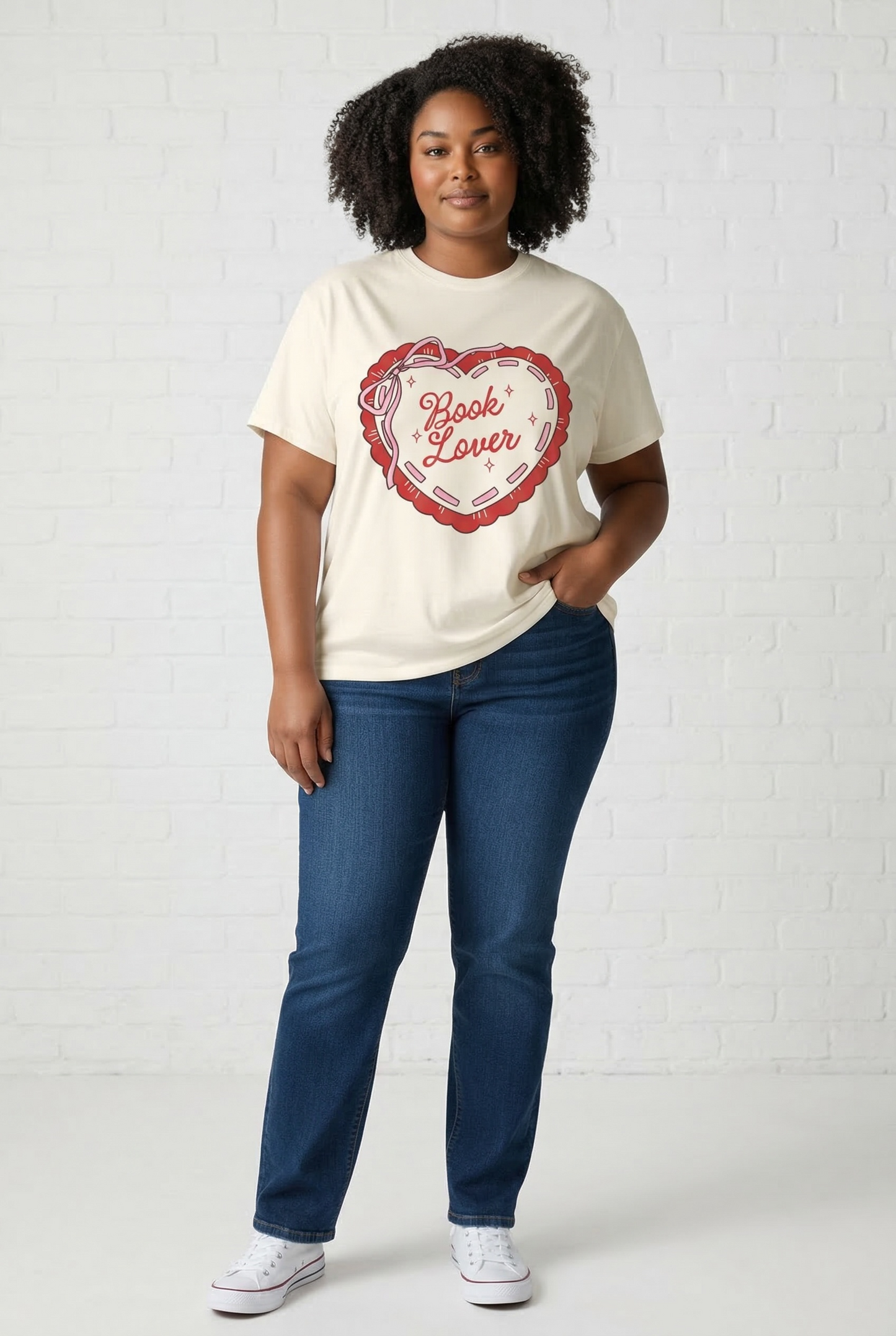Heart Book Lover T Shirt