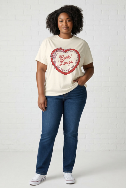 Heart Book Lover T Shirt