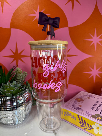 Hot Girls Read Books 40 O.Z Glass Tumbler