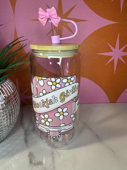 Bookish Girlie 16 Oz Glass Cup