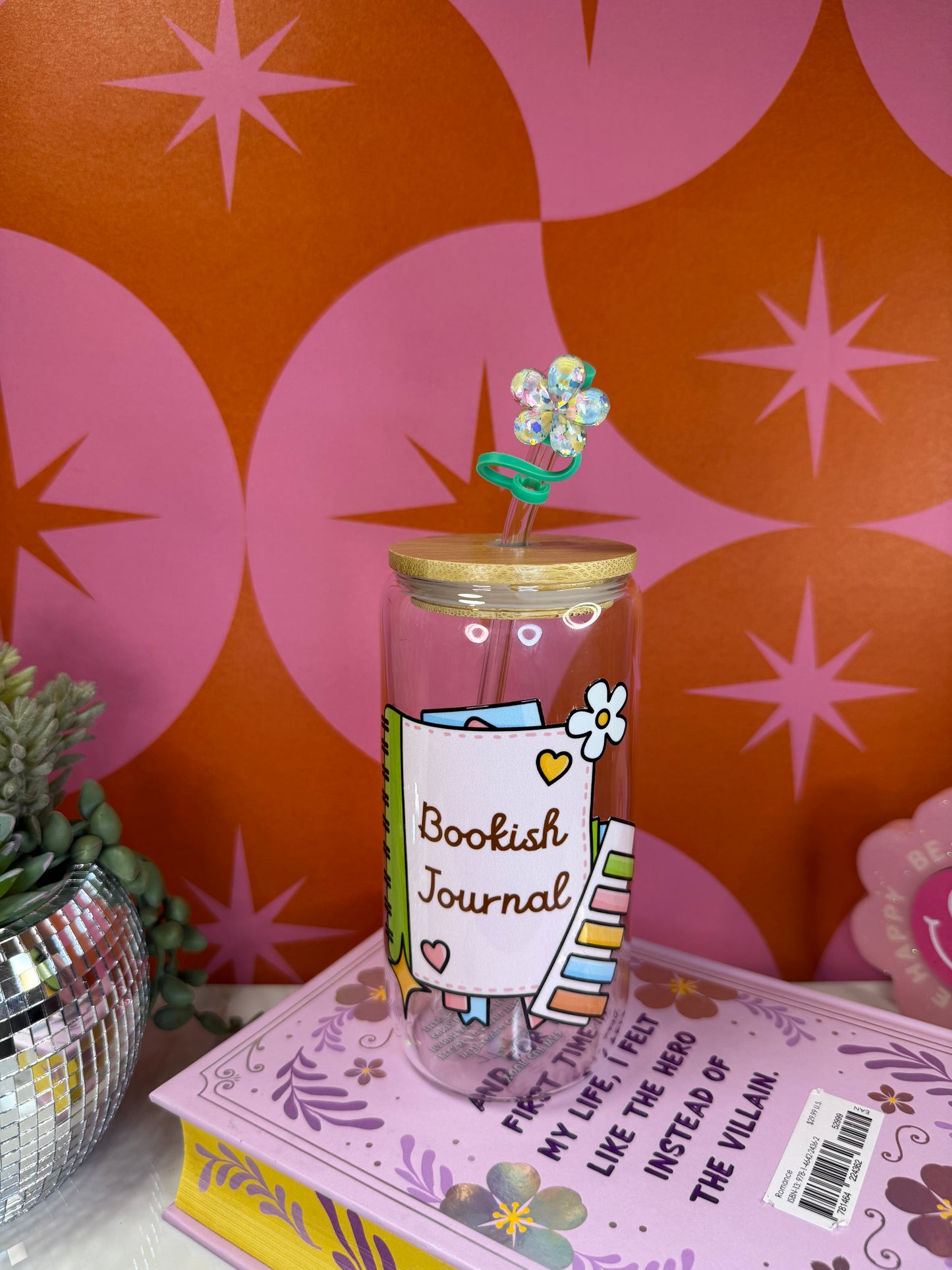 Bookish Journal 16 OZ Glass Cup