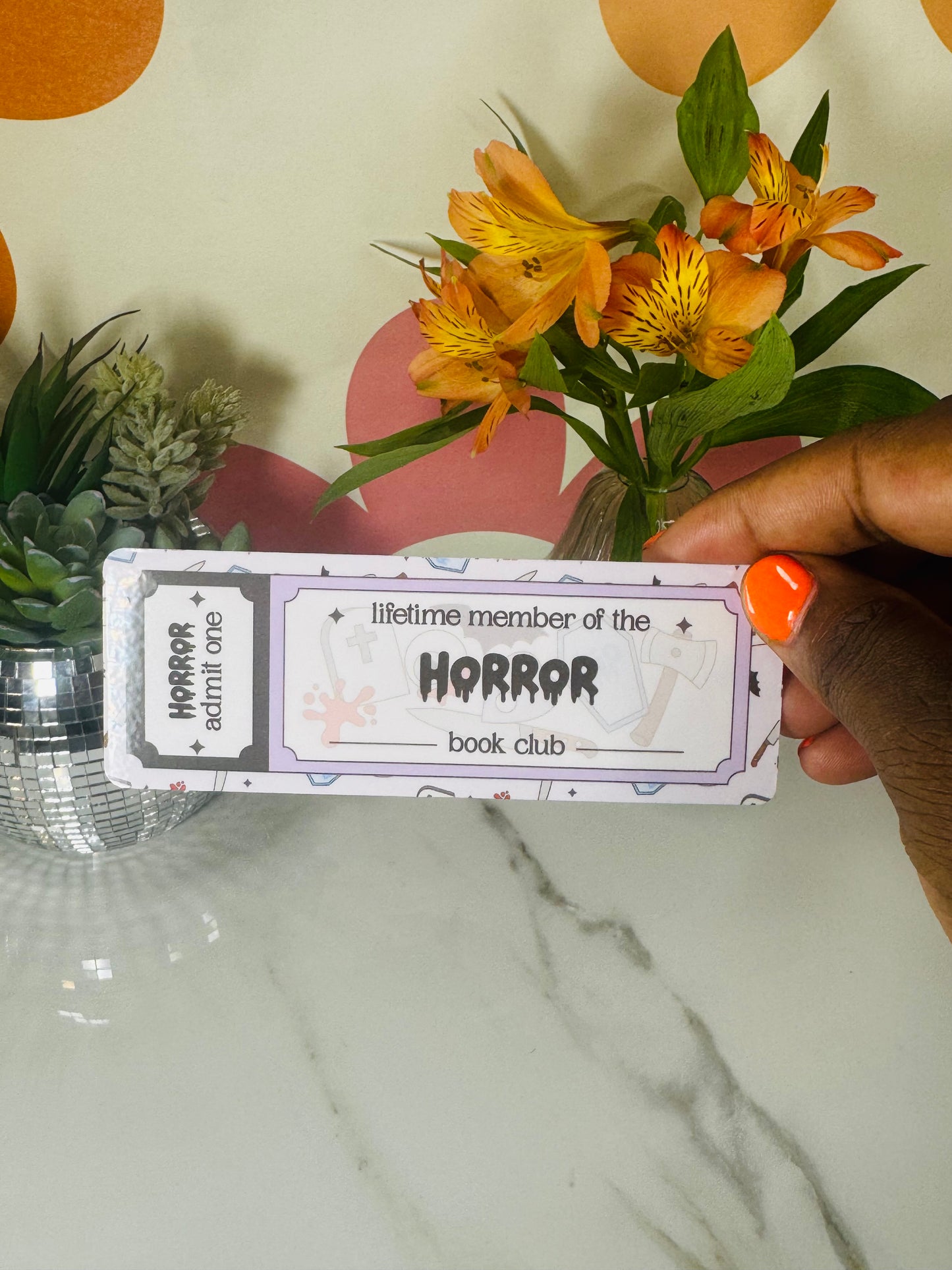 Horror ticket bookmark