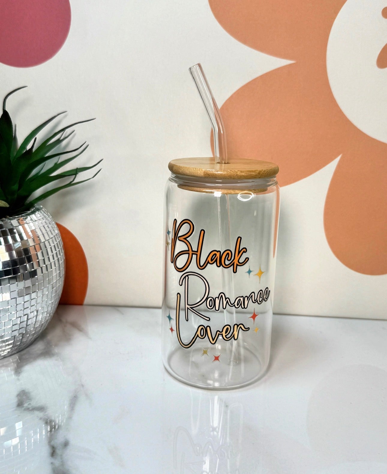 Black Romance  Glass Cup