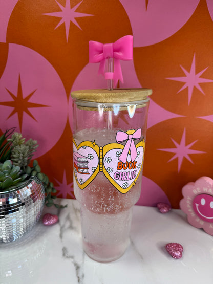Book Girlie 40 oz Glass Cup