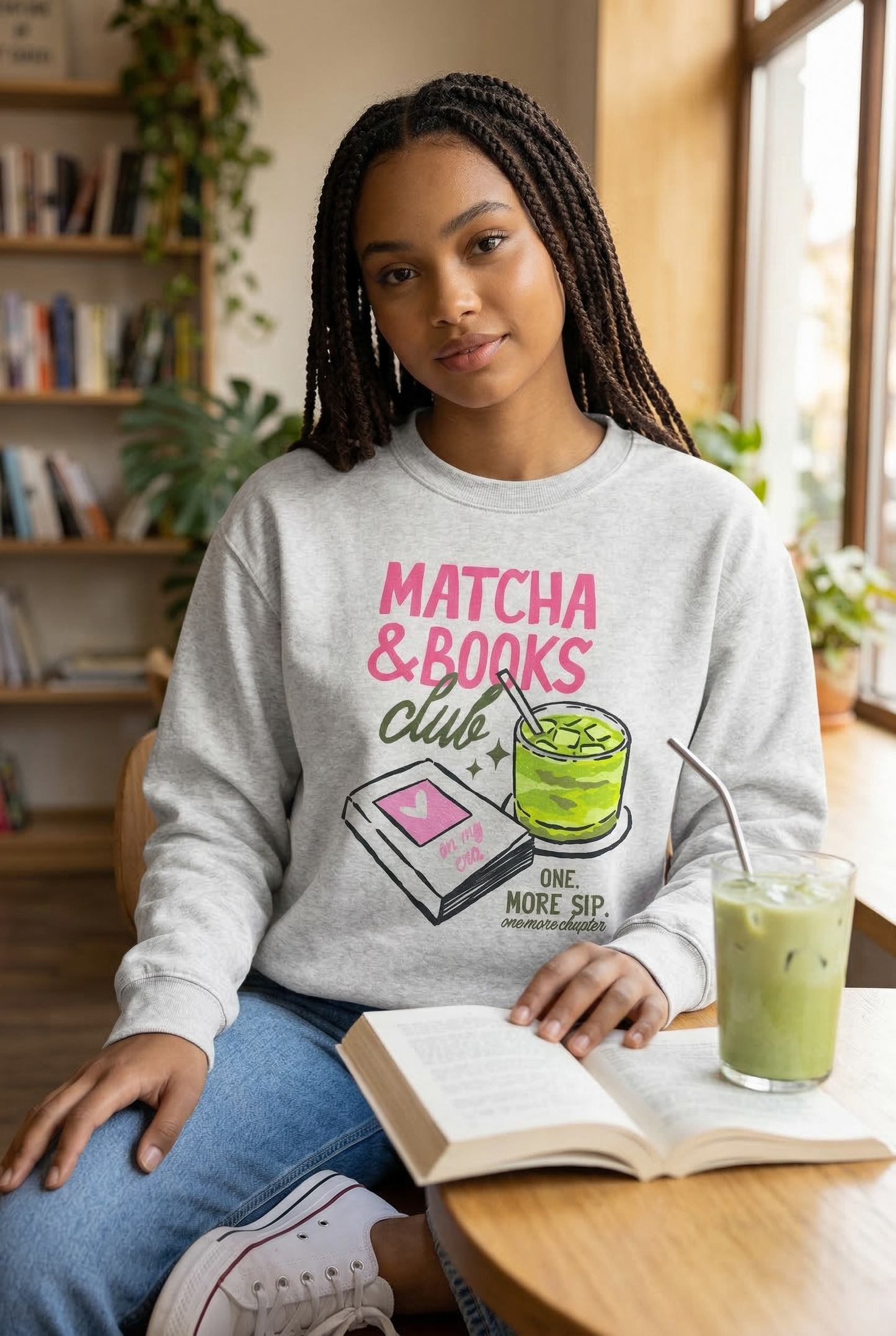 Matcha &Books Crewneck