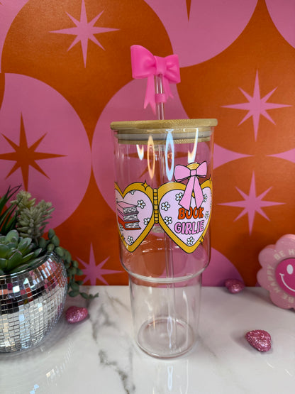 Book Girlie 40 oz Glass Cup