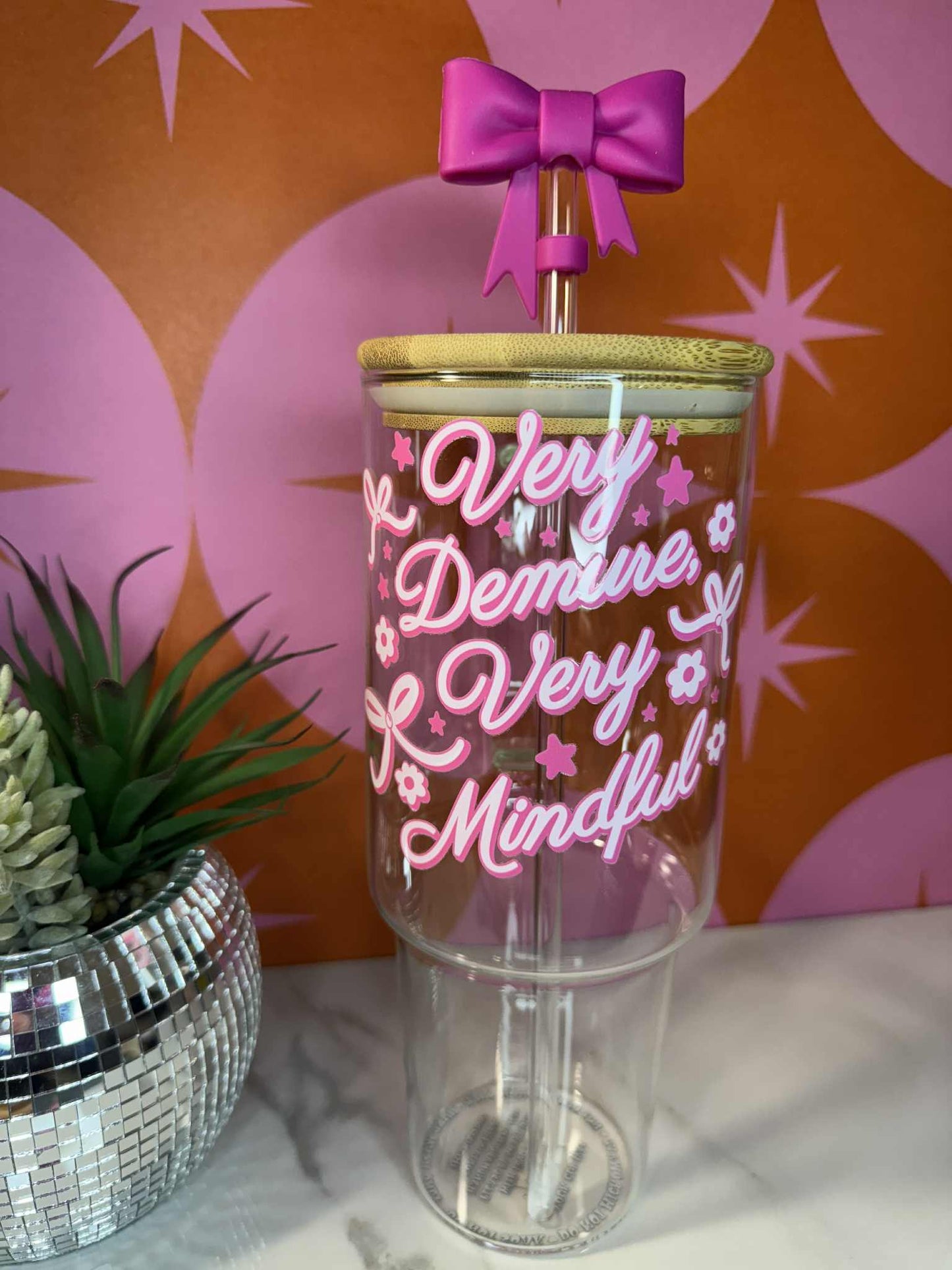 Very Demure Very Mindful 40 OZ Glass Tumbler