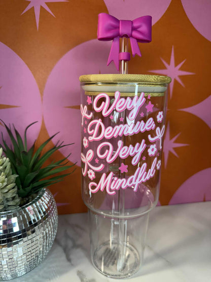Very Demure Very Mindful 40 OZ Glass Tumbler