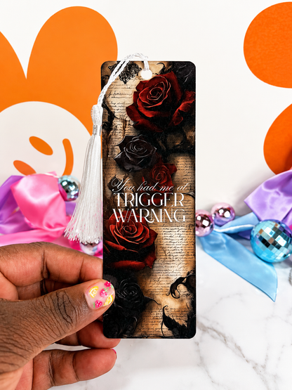 Trigger warning book mark