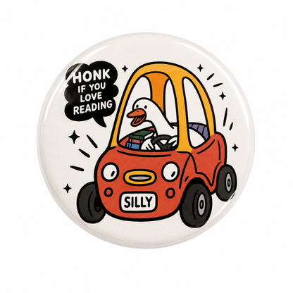 Honk If You Love Reading Button