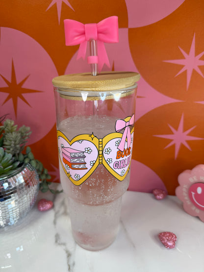Book Girlie 40 oz Glass Cup