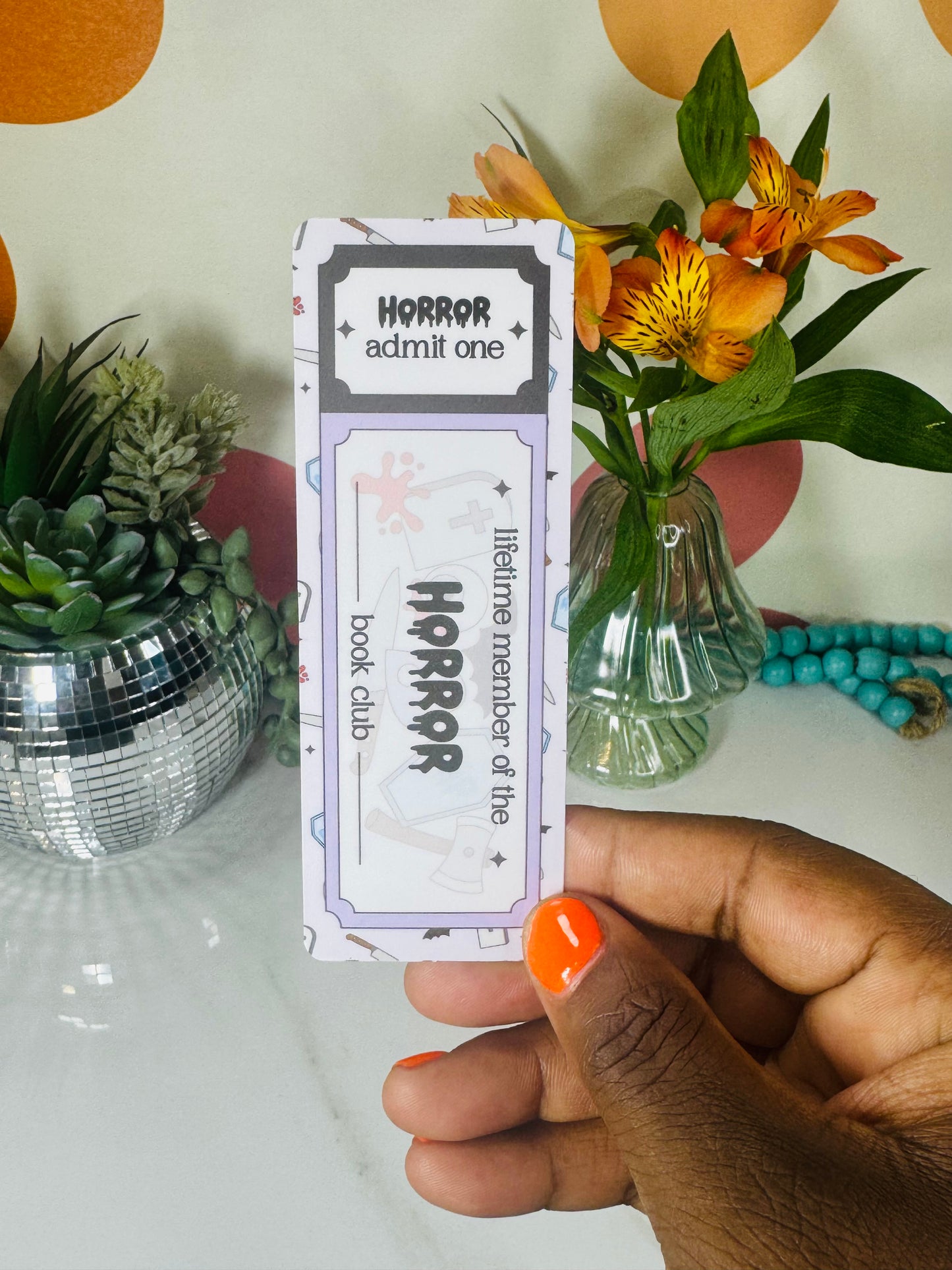 Horror ticket bookmark