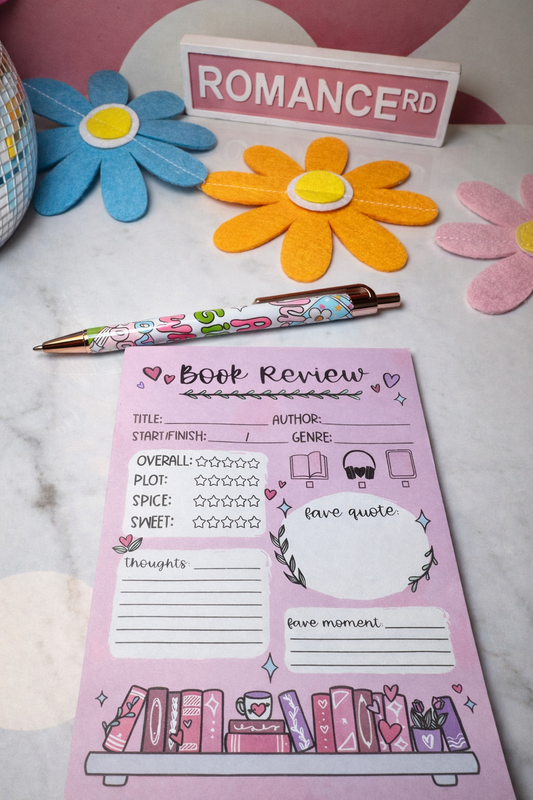 Book Review Note Pad and Pen
