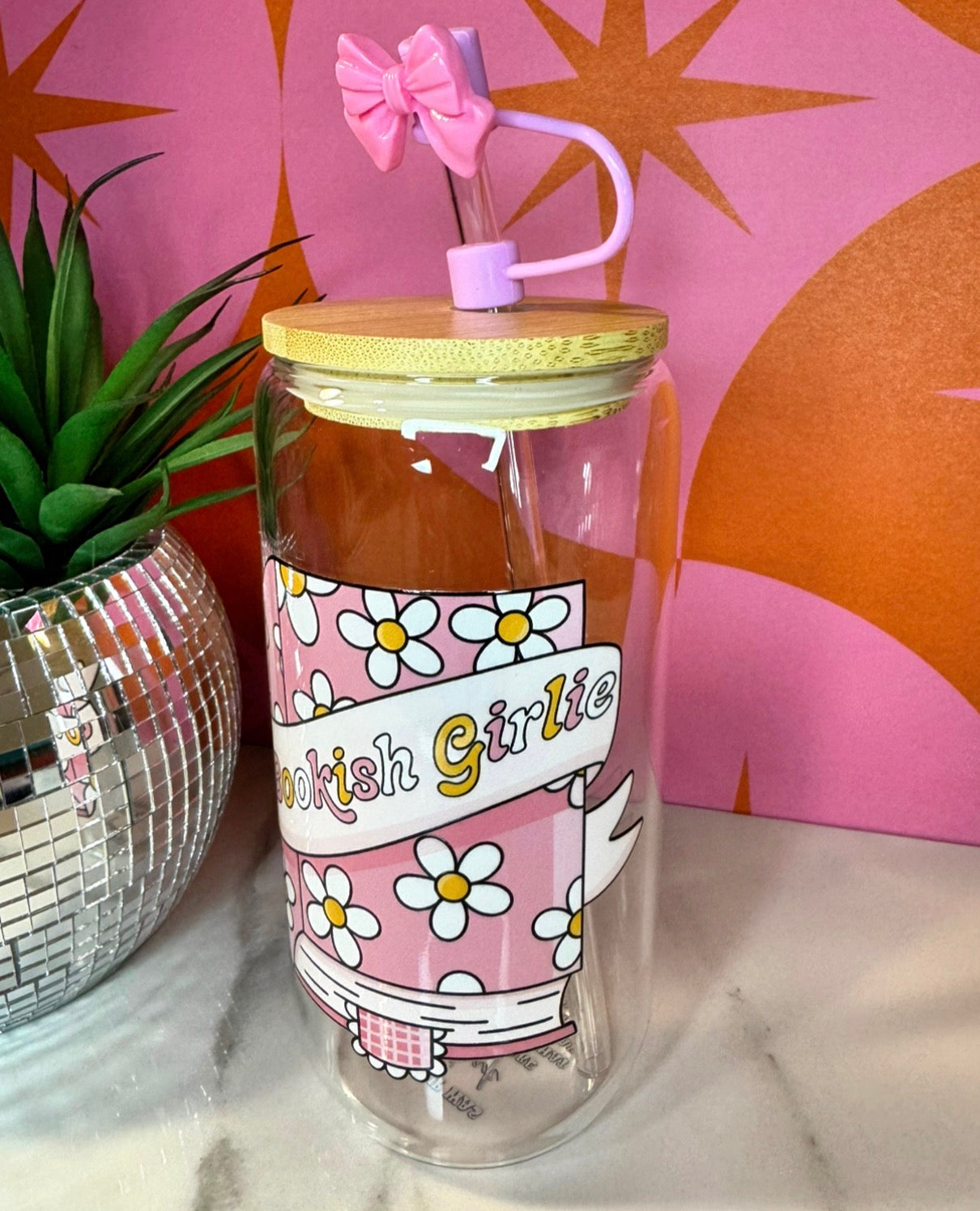 Bookish Girlie 16 Oz Glass Cup