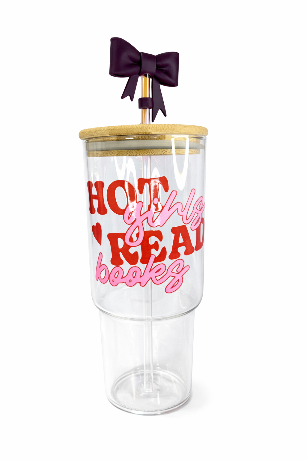 Hot Girls Read Books 40 O.Z Glass Tumbler