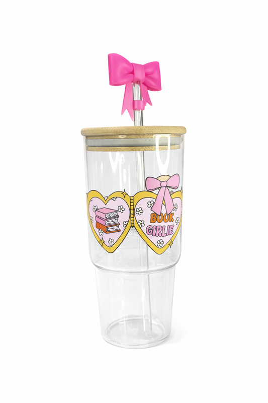 Book Girlie 40 oz Glass Cup