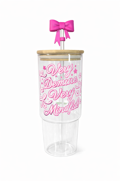 Very Demure Very Mindful 40 OZ Glass Tumbler