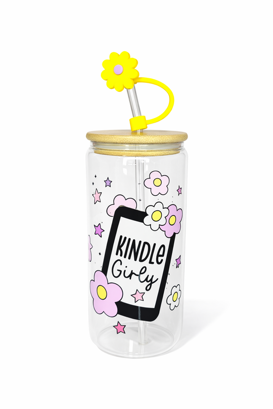 Flower Kindle Girly 16 O.Z Glass Cup