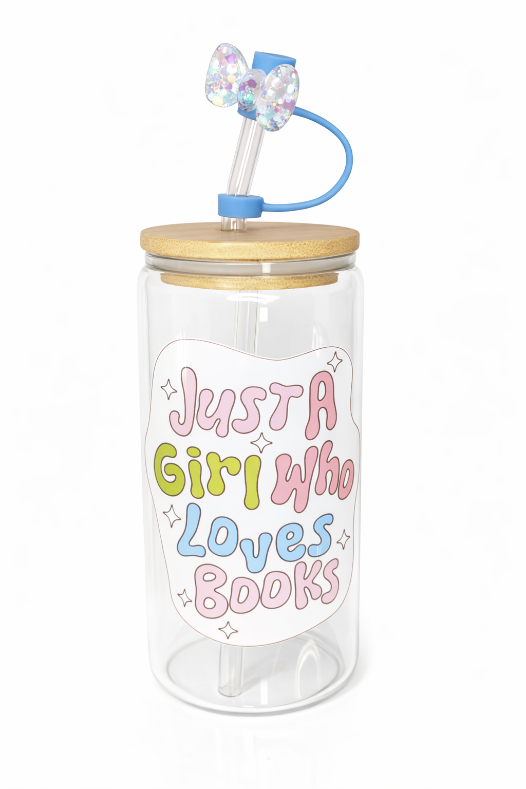 Just A Girl Who Loves Books glass 16 oz cup