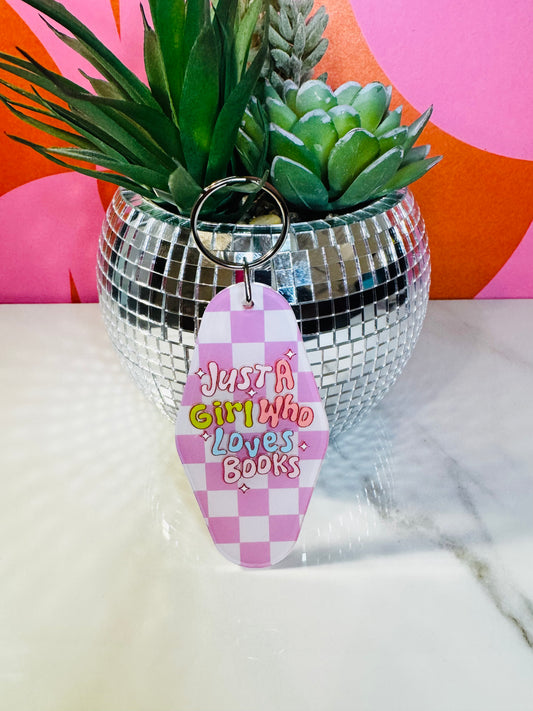 Just A Girl Who Love Books Key Chain