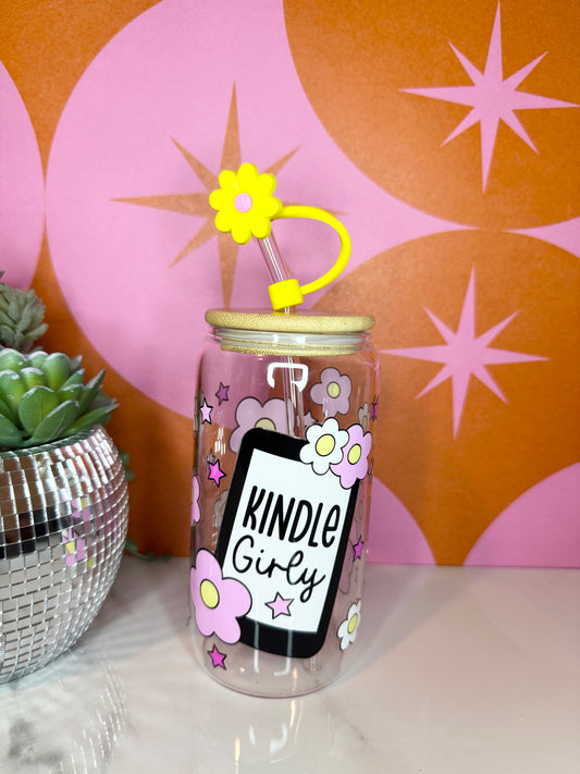 Flower Kindle Girly 16 O.Z Glass Cup