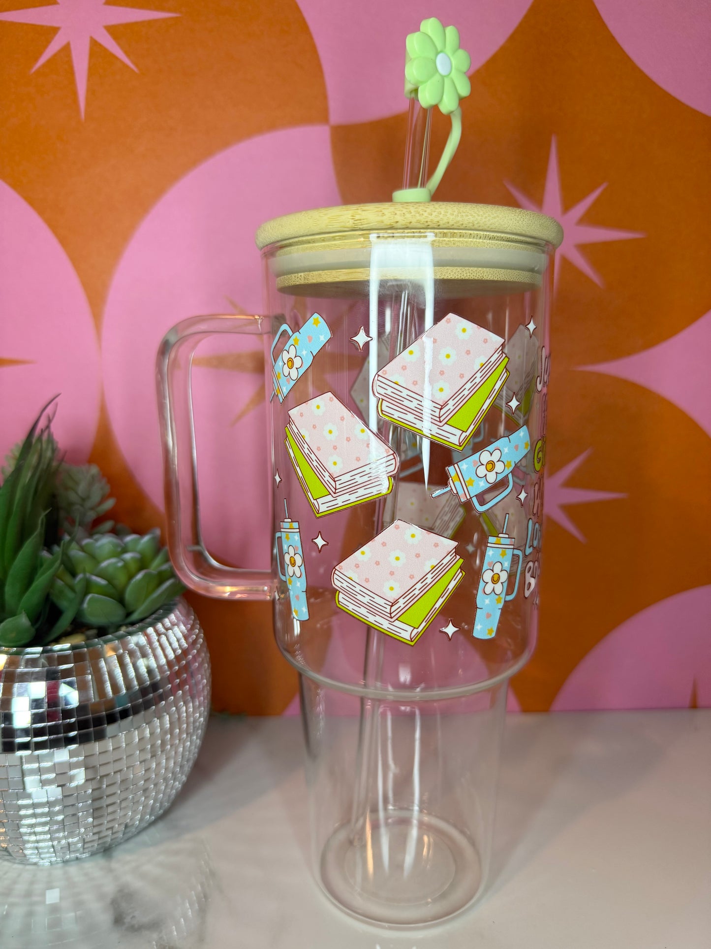 Just A Girl Who Loves Books 40 O.Z Glass Tumbler