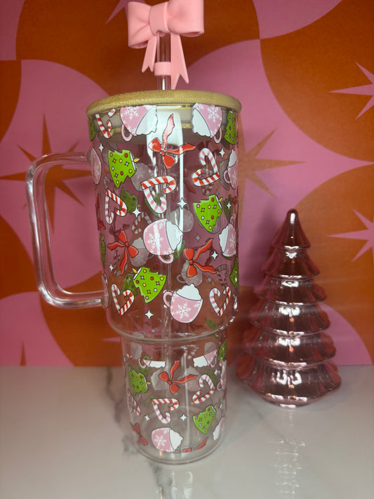 Sweet Chrimstmas Glass 40 O.Z tumbler