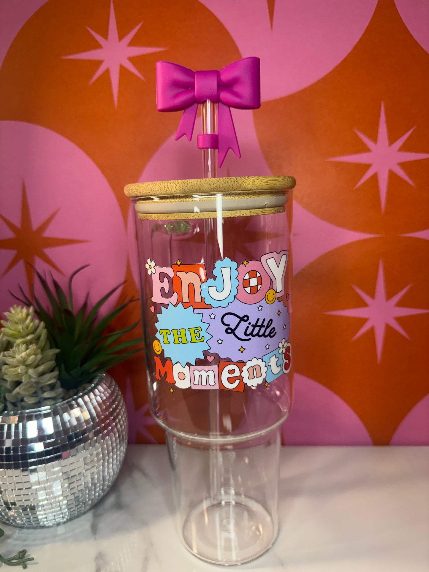 Enjoy the little moments 40 oz Glass Tumbler