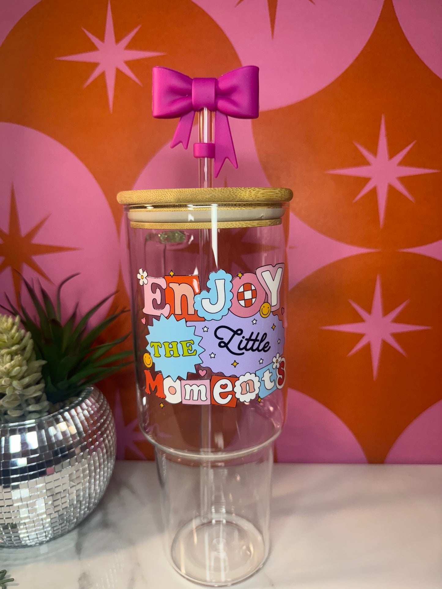 Enjoy the little moments 40 oz Glass Tumbler