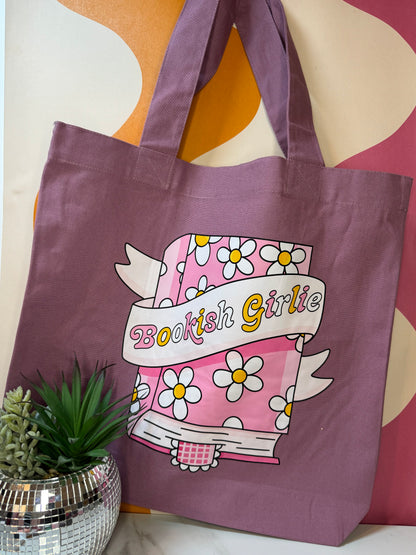 Cute Bookish Girlie Tote Bag