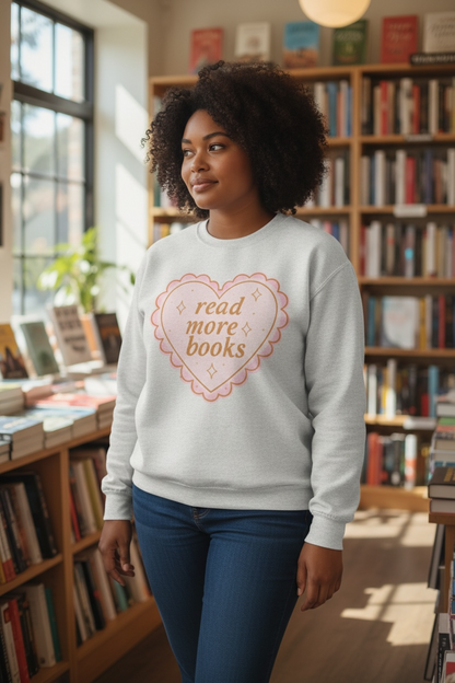 Heart Read More Books Crewnecks