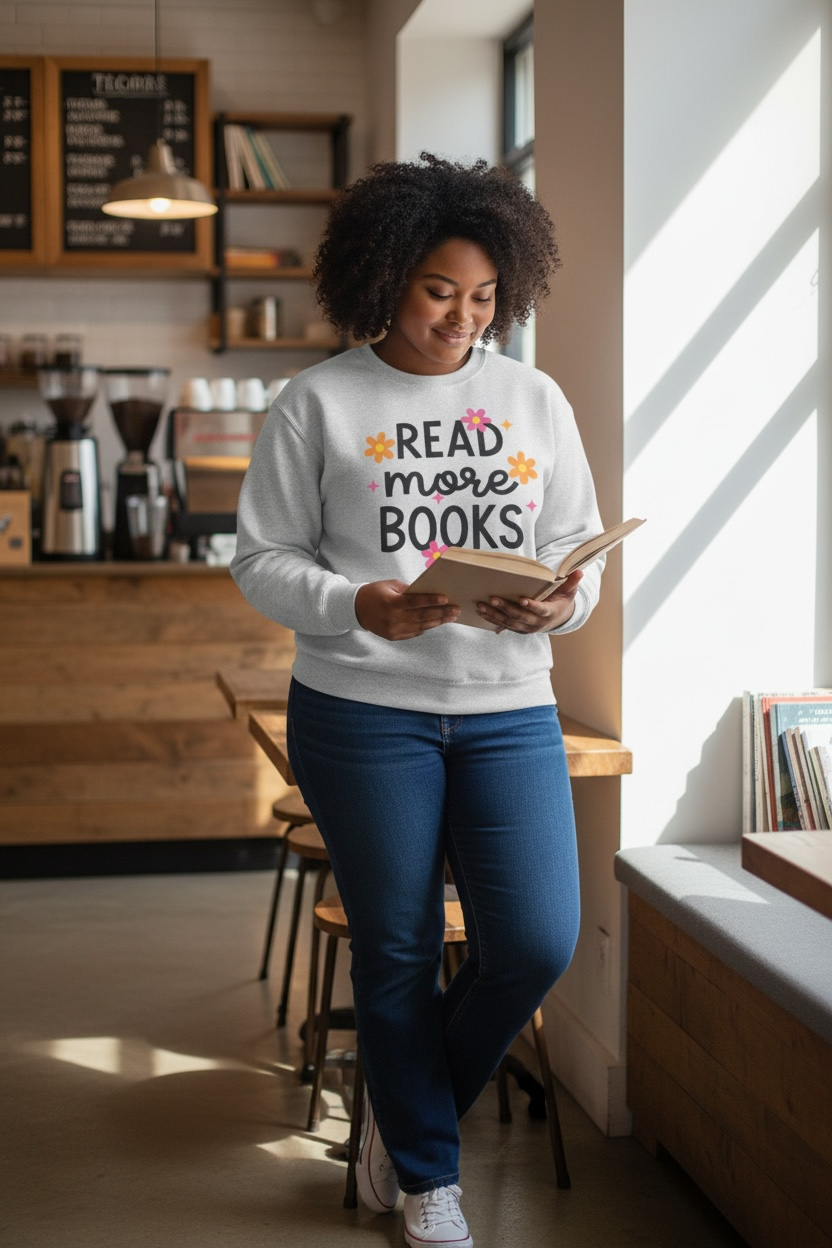 Flower Read More Books Crewneck