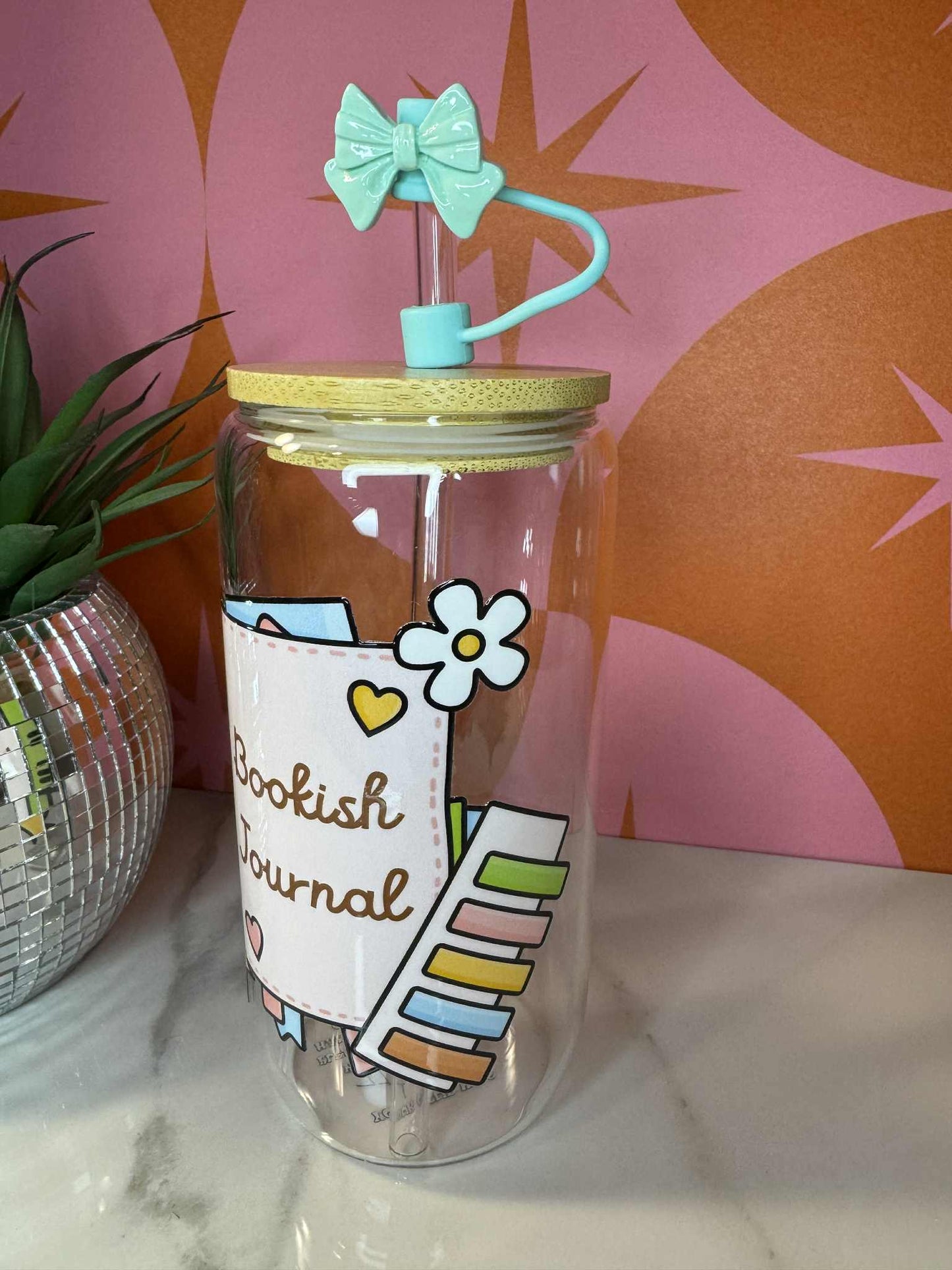 Bookish Journal 16 OZ Glass Cup