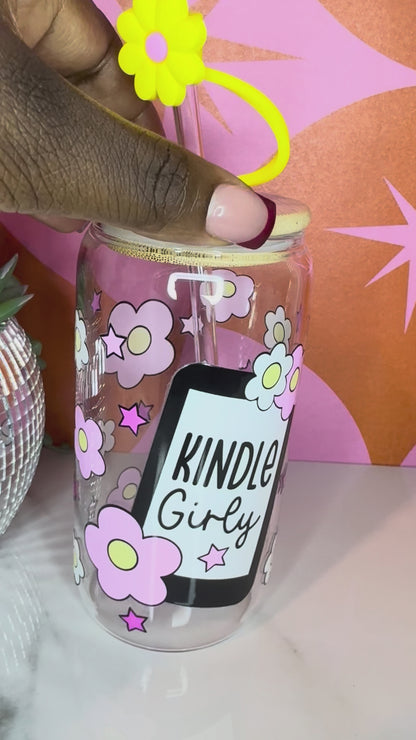 Flower Kindle Girly 16 O.Z Glass Cup