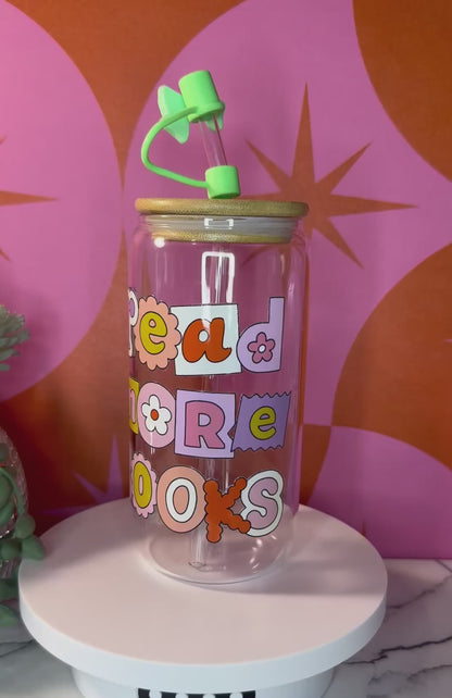 Read More Books 16 oz glass cup